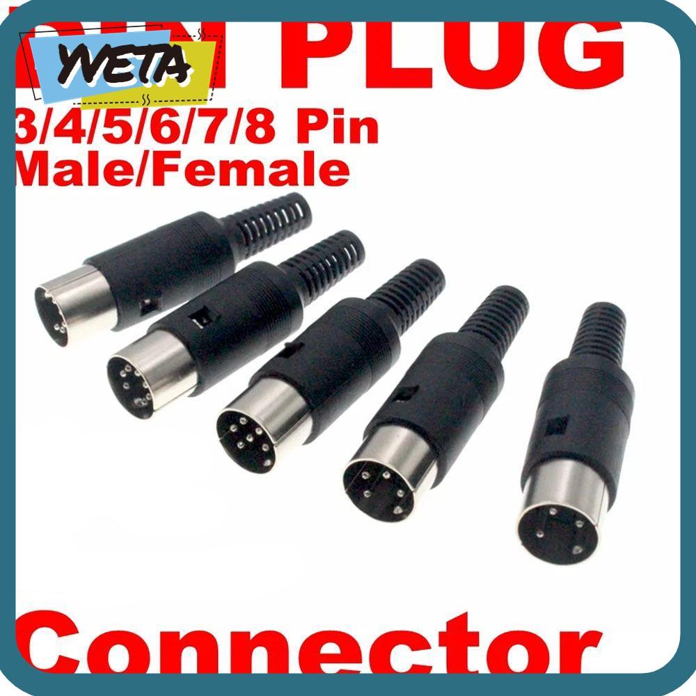 YVETA DIN ชายหญิงปลั๊ก, 3pin 4pin 5pin 6pin 7pin 8 Pin แชสซีสายเสียง AV Connector Adapter, Mount พร้