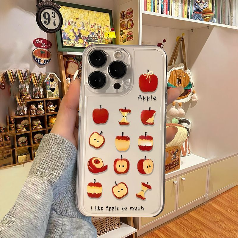 โปร่งใสสีแดง Apple เคสโทรศัพท์สําหรับ iPhone 16 15 14 13 12 11 Pro Max IPhone 14 15 16 Plus Pro Max กันกระแทก Soft Clear Cases - รูปที่ 3