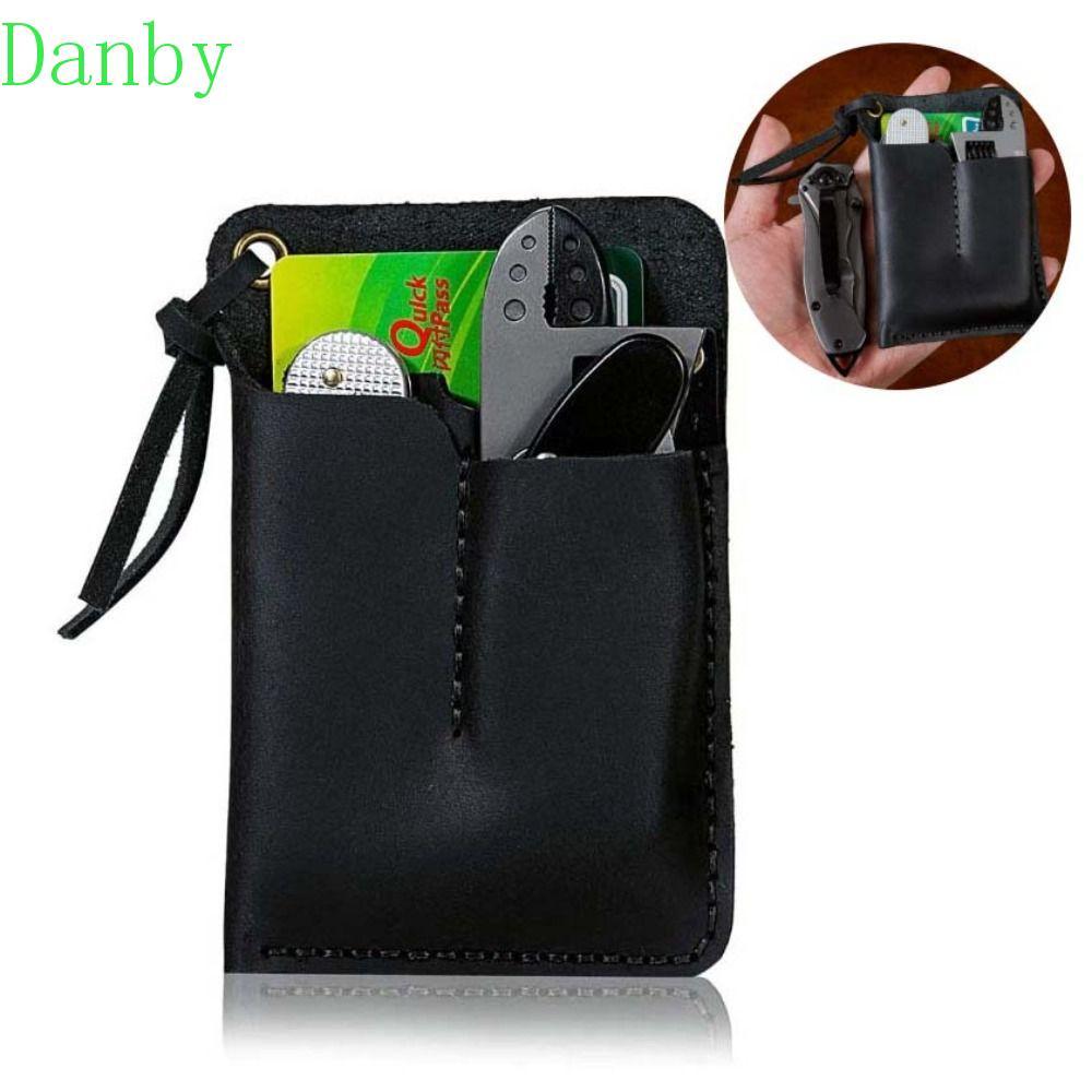 DANBY หนัง EDC Organizer,เข็มขัดหนังคลิปเครื่องมือกลางแจ้งกระเป๋า,แบบพกพา 3 กระเป๋า Handmade Multifu