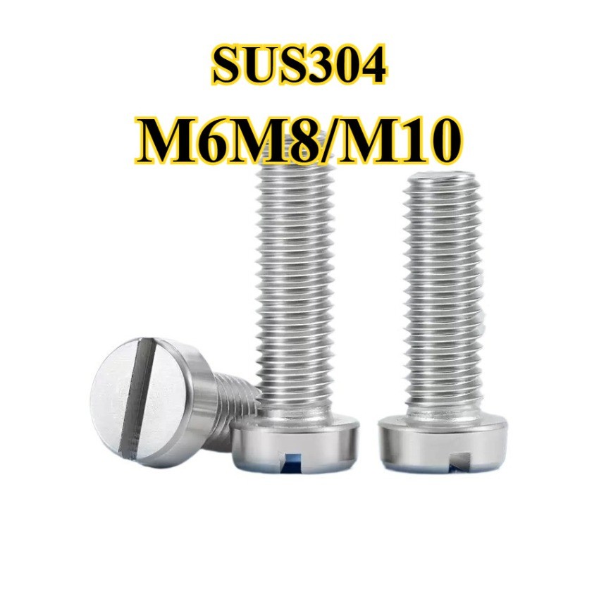 304 สแตนเลส one-slot สกรูหัวทรงกระบอก GB65 สกรู slotted หัวกลม bolt M6M8/M10YDY-MB