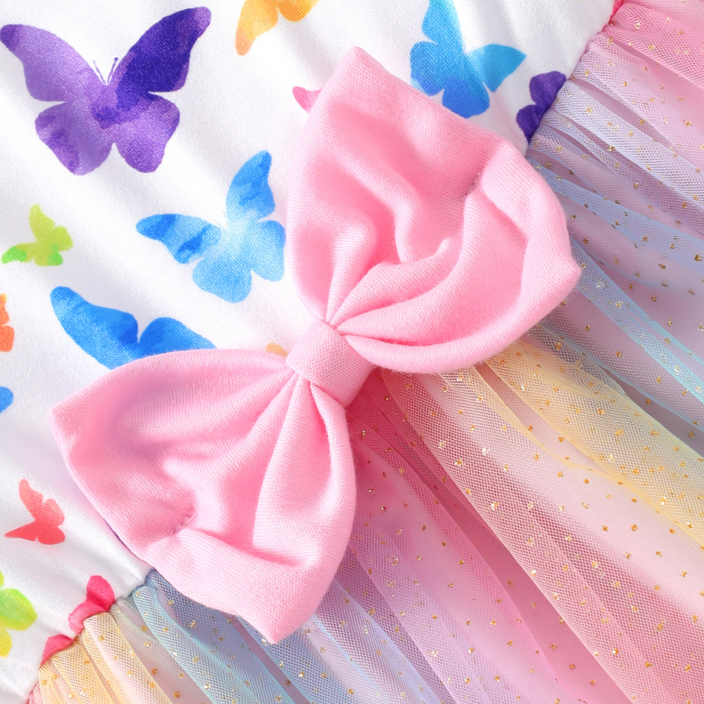 ชุดเจ้าหญิงหิมะสีขาวสำหรับเด็กวัยหัดเดิน พร้อมสายรุ้งสีสดใส เหมาะสำหรับวันเกิด อายุ 2-7 ปี - รูปที่ 6