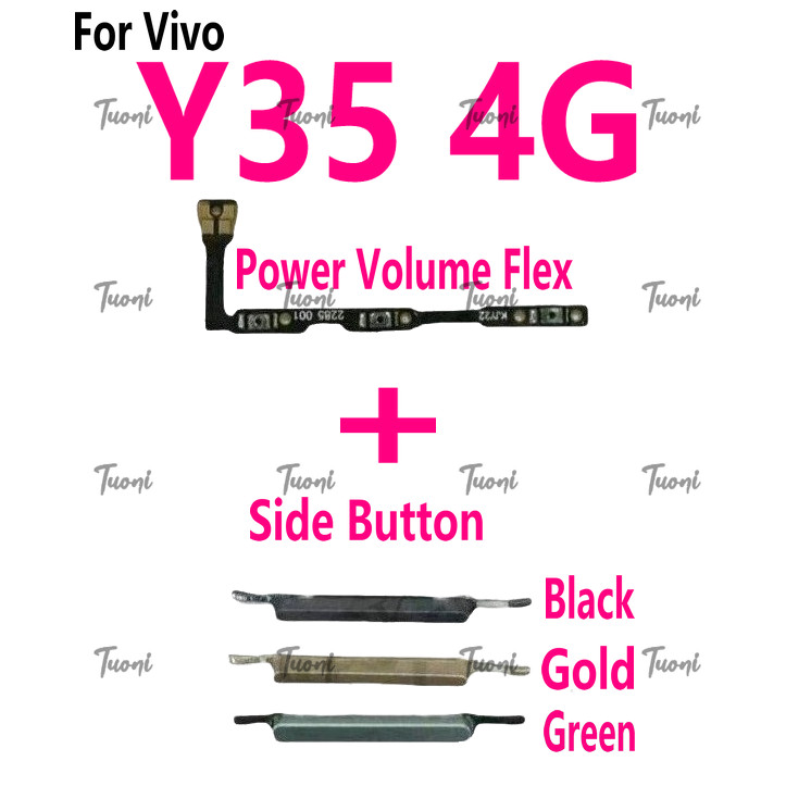 สําหรับ Vivo Y35 4G เปิด/ปิดปุ่มสวิทช์ Volume Up Down ปุ่ม Flex Cable Replacement