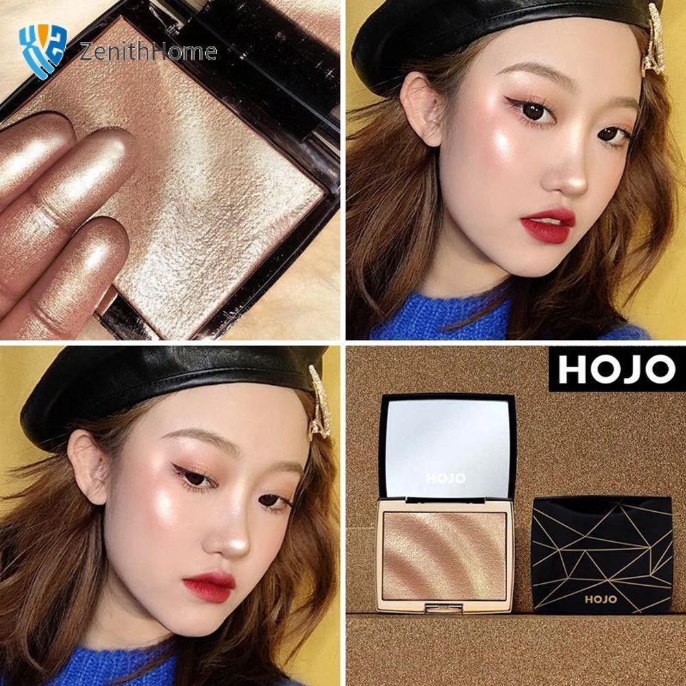 COD❤ HOJO Highlighter Sparkling Three-dimensional High Disc Rejuvenating Brightening Powder สำหรับผู