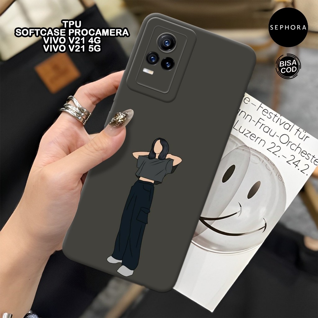 HP ล่าสุด VIVO V21 4G / 5G Softcase - เคสแฟชั่นสตรี - เคส VIVO V21 4G / 5G - เคสกล้อง Pro - เคส VIVO