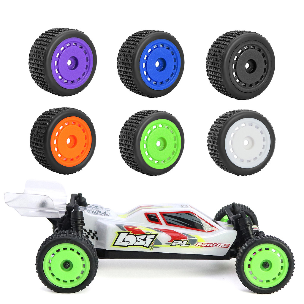 Pre-mounted Pin Buggy ยางและขอบล้อ Hub ยางสําหรับ 1/24 Losi Micro-B 1/28 Losi Micro-T Wltoys 244016 อะไหล่อัพเกรด