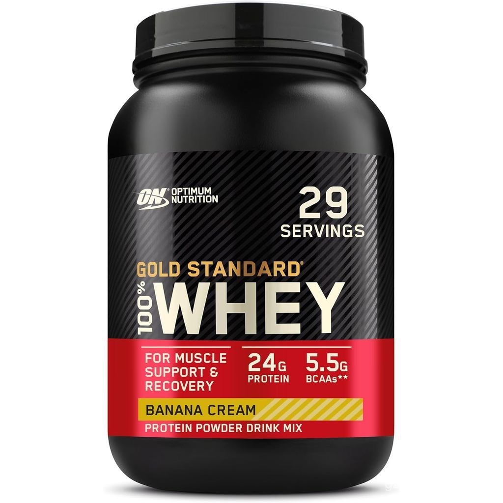 Optimum Nutrition Gold Standard 100% Whey Protein Powder, Banana Cream, 2 Pound (Packaging May Vary)