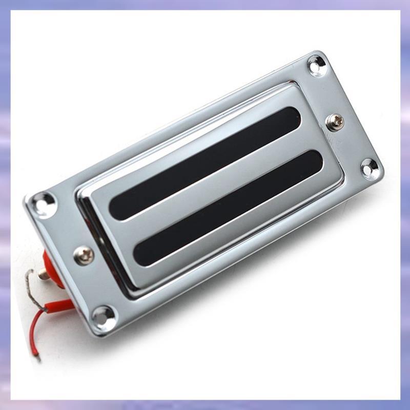 2 สาย 68X29MM มินิกีตาร์ไฟฟ้า Humbucker รถกระบะกรอบโลหะสําหรับ LP กีตาร์ Chrome, คอ