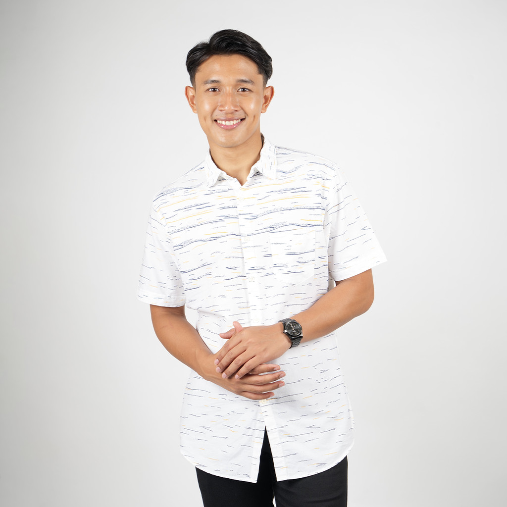 DAPPER เสื้อเชิ้ตลําลองทรงเข้ารูปสีขาว - TX8449P