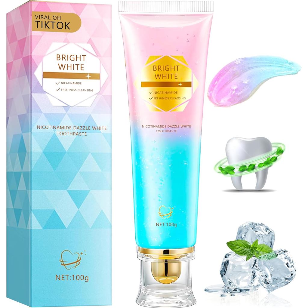 Niacinamide Whitening Toothpaste for Adults, Teeth Whitening Tooth Paste, Brilliant Smile Niacinamid