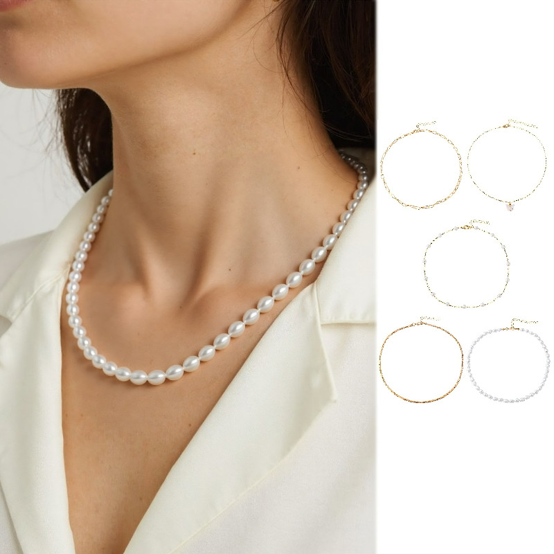 [Bo Ye] ชุดเครื่องประดับผีเสื้อสไตล์ยุโรปและอเมริกา ประกอบด้วยสร้อยข้อมือและสร้อยคอมุก 5 ชิ้น พร้อมใ