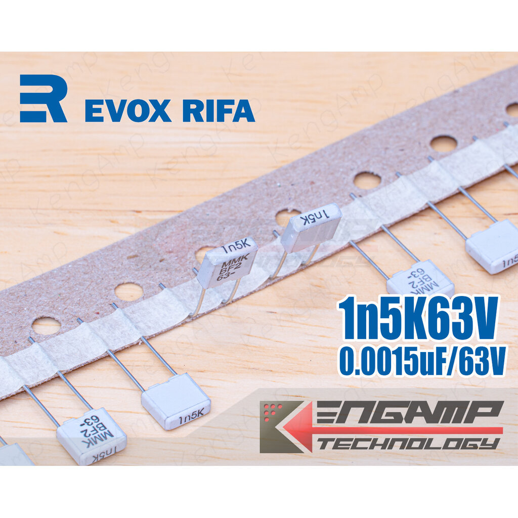 (10ตัว) [F-CAP] 0.0015uF/63V 1n5K63V EVOX MMK5 10% 2.5x7.2 H6.5mm P=5