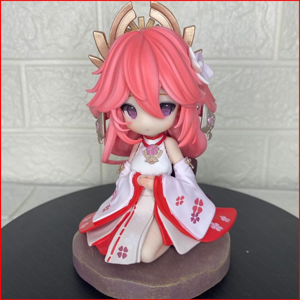 ZY2 Genshin Impact Action Figure Yae Miko รุ่น Q นั่งตําแหน่งตุ๊กตาของเล่นสําหรับเด็กเครื่องประดับ Y