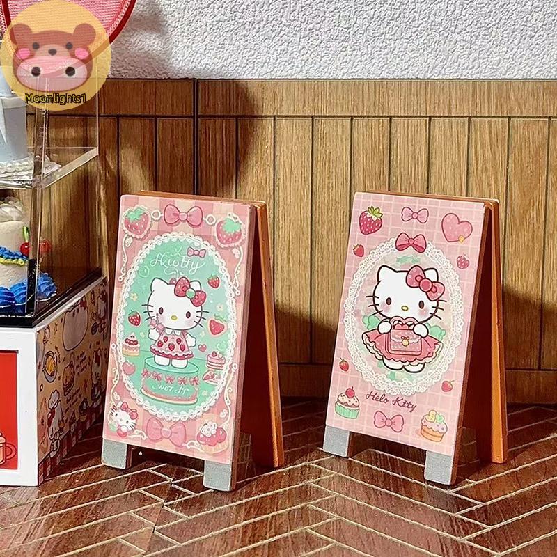 Moonlights1 1:12 Dollhouse Miniature Hello Kitty ขนม House Display Board Decor ของเล่นตุ๊กตา House อ