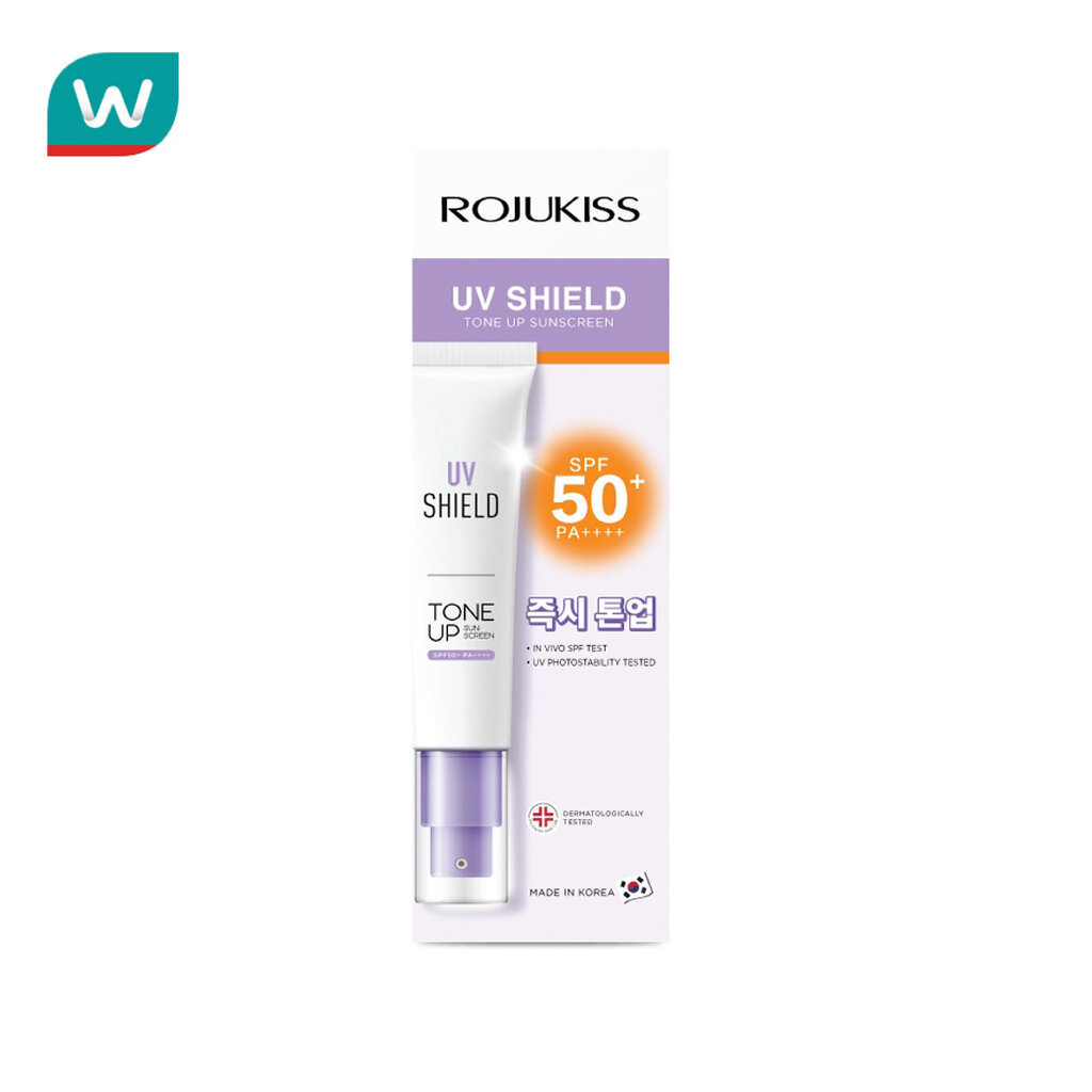 Rojukiss โรจูคิส ยูวี ชิลด์ โทน อัพ ซันสกรีน เอสพีเอฟ50+ พีเอ++++ 30 กรัม
