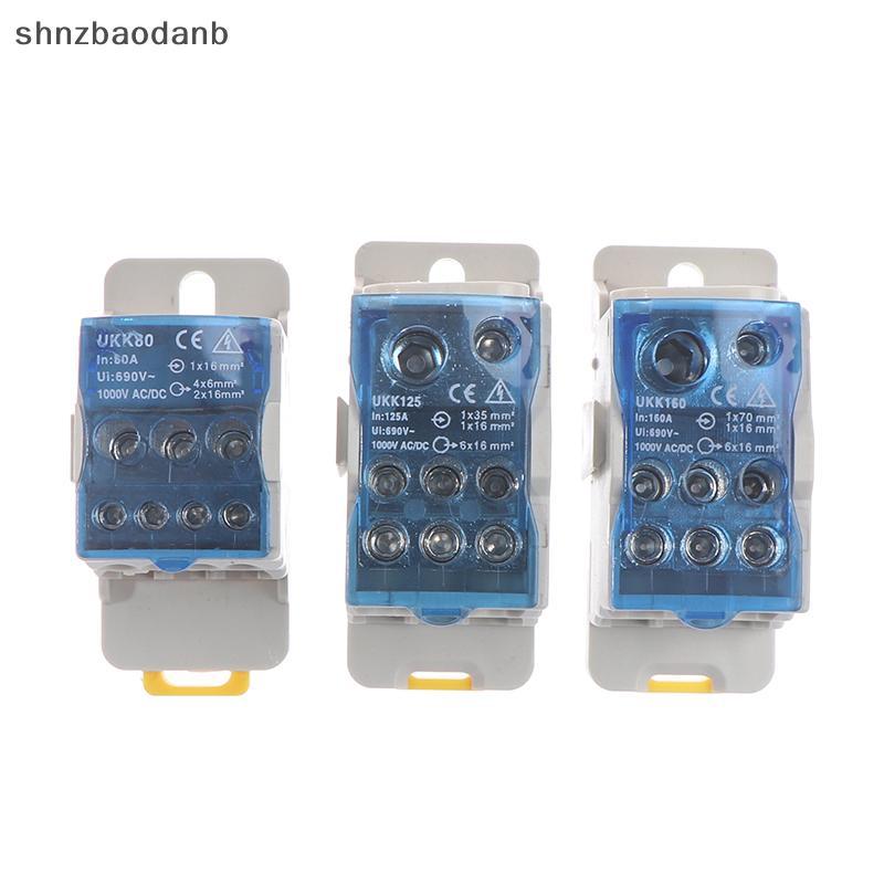 [shnzbaodanb] UKK 80A/125A/160A กล่องกระจายหลายเอาท์ 1 ใน Din Rail Terminal spection TH
