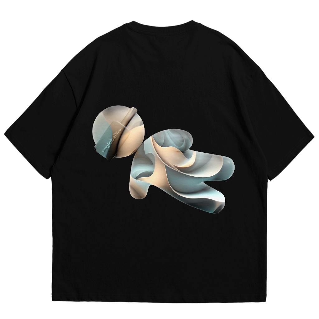 เสื้อยืดโอเวอร์ไซส์ Fudo สีดํา