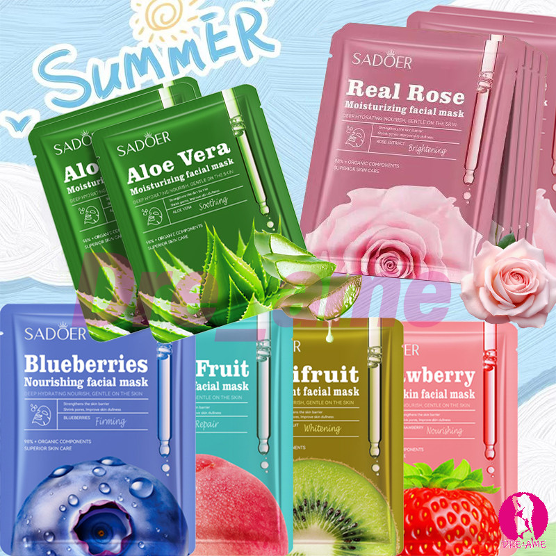 【ส่งจากไทย】คละสี SADOER Mask Mask แผ่นมาส์กหน้า การให้ความชุ่มชื้นให้ความชุ่มชื่นและดูแลผิวอย่างล้ำลึก มาส์กหน้า