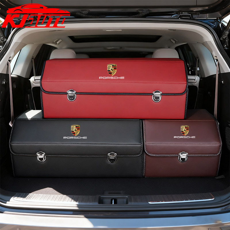 Porsche รถกล่องเก็บ PU หนังอเนกประสงค์พับรถ Trunk Storage Organizer รถจัดเก็บสําหรับ Porsche Carrera