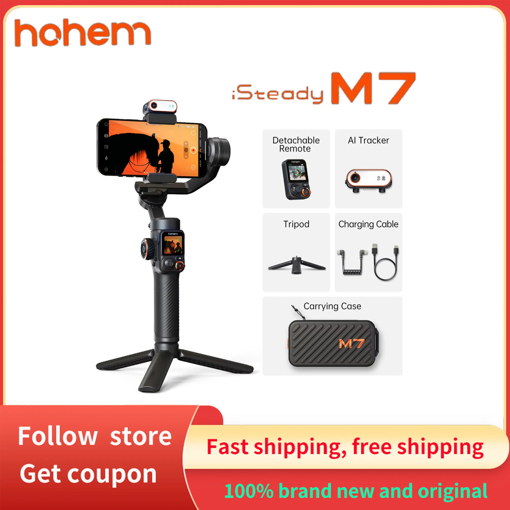 Hohem Asteady M7 Gimbal Stabilizer สําหรับสมาร์ทโฟนที่ถอดออกได้ Touchscreen Built-in Extension Rod M