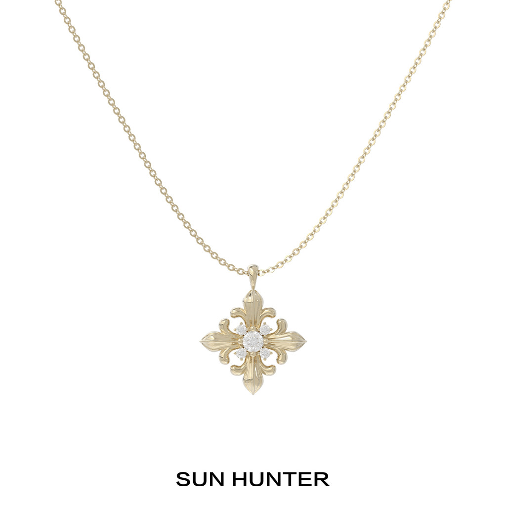 สร้อยคอดีไซน์เฉพาะตัว Sun Hunter Iris ออกแบบเรียบหรูสำหรับผู้หญิง