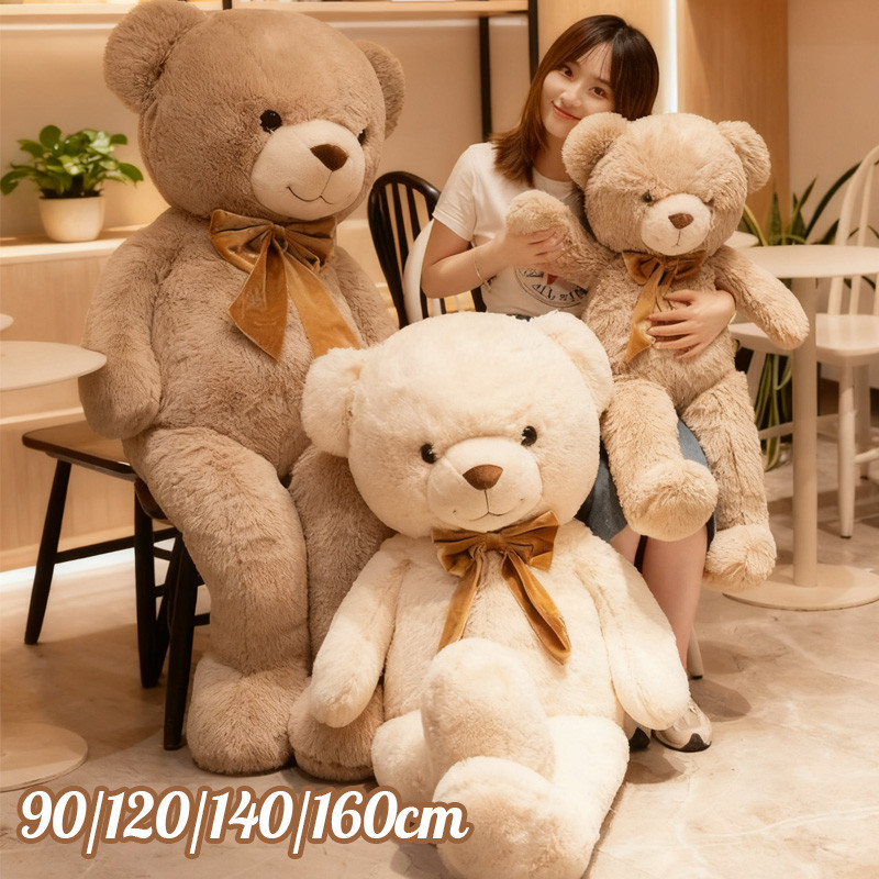 【COD】90-160cm ตุ๊กตาหมีขนนุ่ม ไซส์ใหญ่เท่าคนจริง เนื้อผ้านุ่มพิเศษ ปลอดภัย  ของขวัญวาเลนไทน์ ให้แฟน