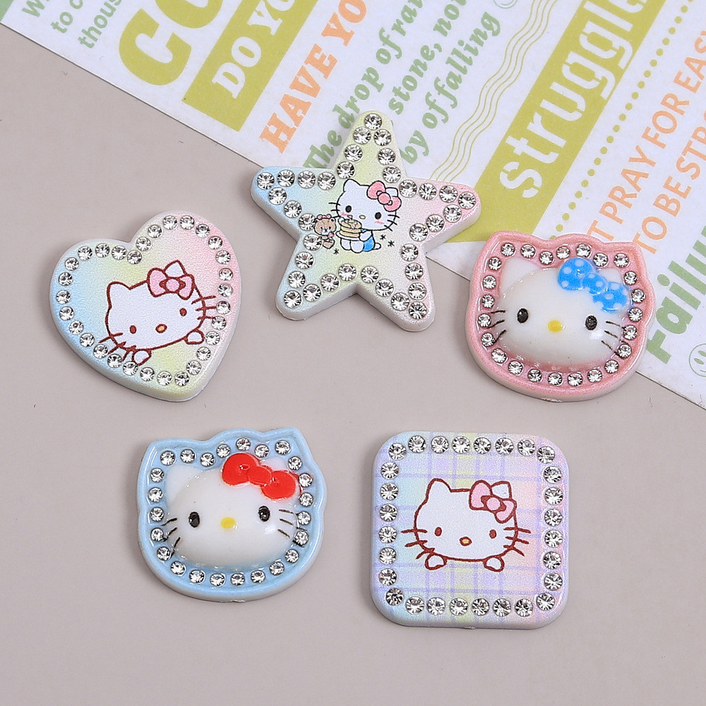 ชุดเครื่องประดับ Shiny Cat Board เรซิ่น Charms สำหรับงาน DIY 10 ชิ้น