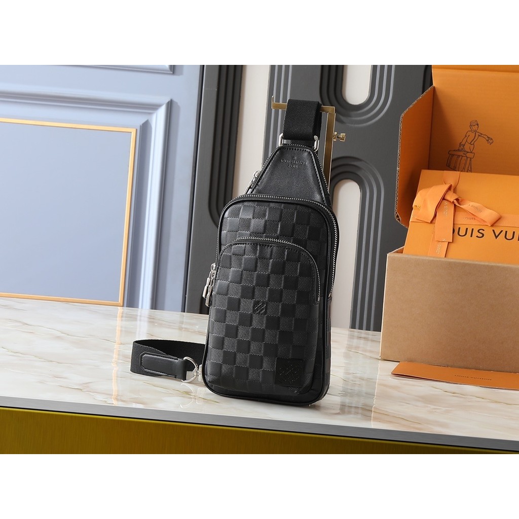 Avenue กระเป๋าสะพายขนาดเล็ก Monogram Eclipse เคลือบผ้าใบสายคล้องไหล่กระเป๋าถือกระเป๋าสะพายข้าง 16.0 