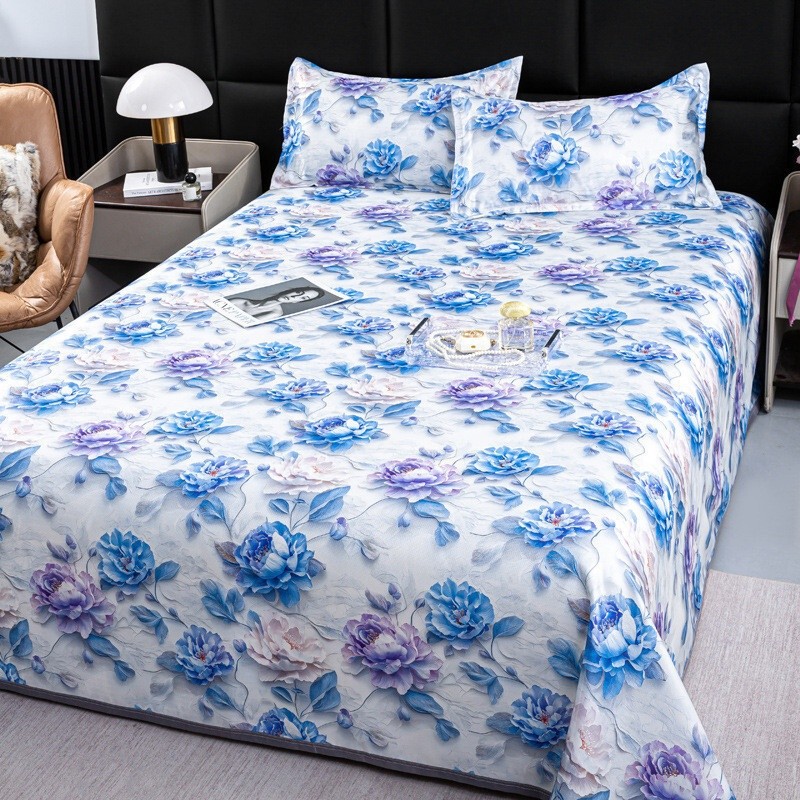 5D 3D Digital Print Ice Silk Mat Cooling Mat ThreePiece Set Summer Soft Mat