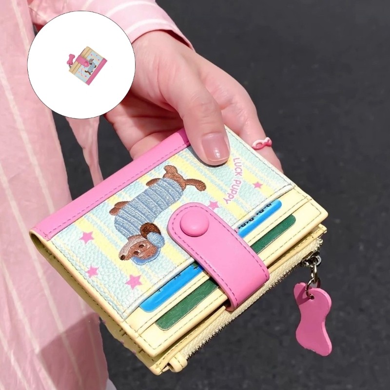 CH Women Small Compact Wallets Leather Clutches Purses Card Holder Ladies Purses