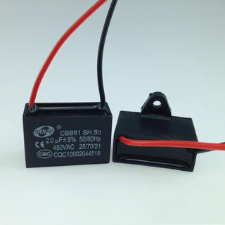 คาปาซิเตอร์ พัดลม​ มีสายไฟ ตัวเก็บประจุ Capacitor คอนเดนเซอร์พัดลม CBB61 1.2uF/1.5uF/1.8/2.0/2.5uF อะไหล่พัดลม HATARI