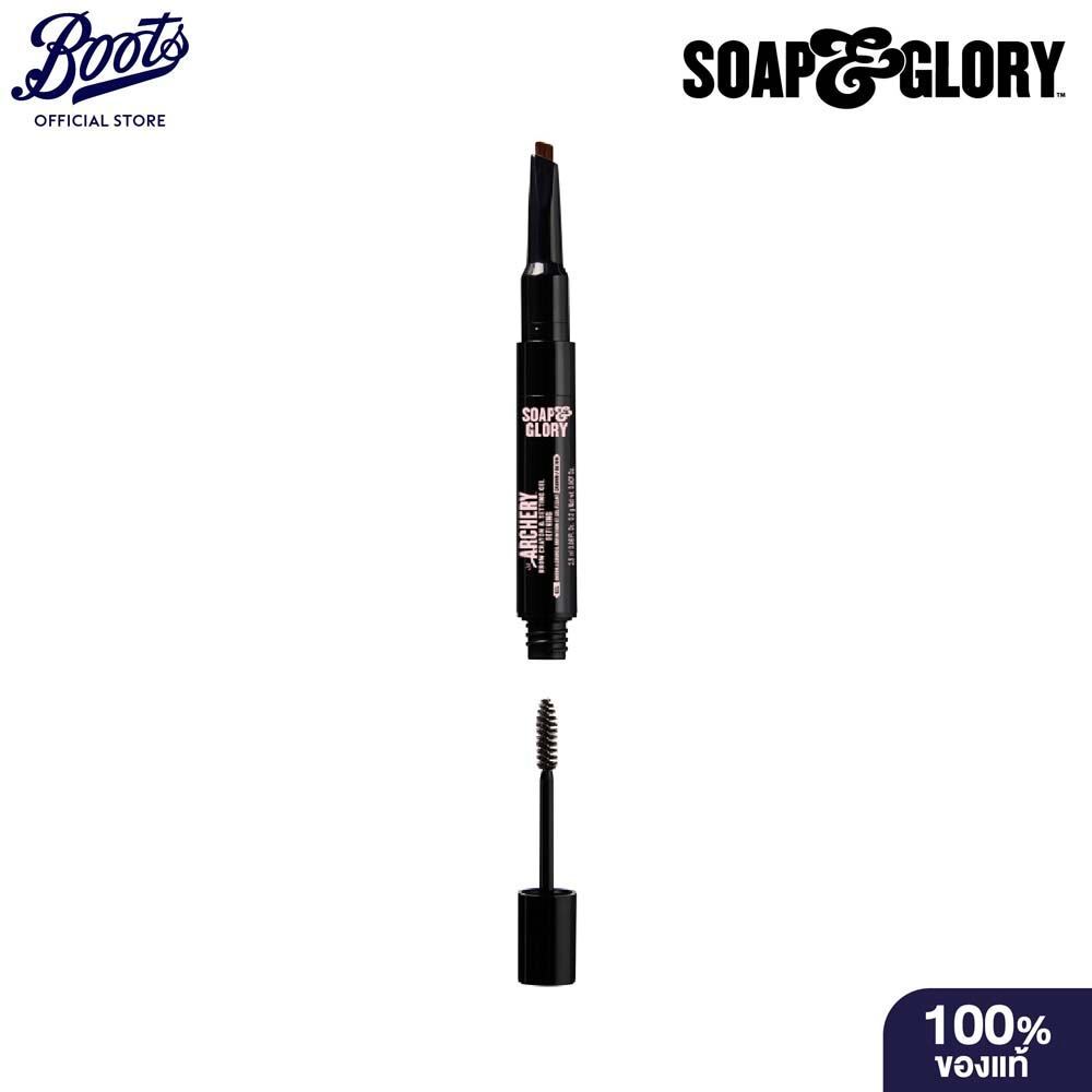 Soap & Glory Archery Defining Brow Crayon & Setting Gel Dark Brown 0.2G โซพ แอนด์ กลอรี่