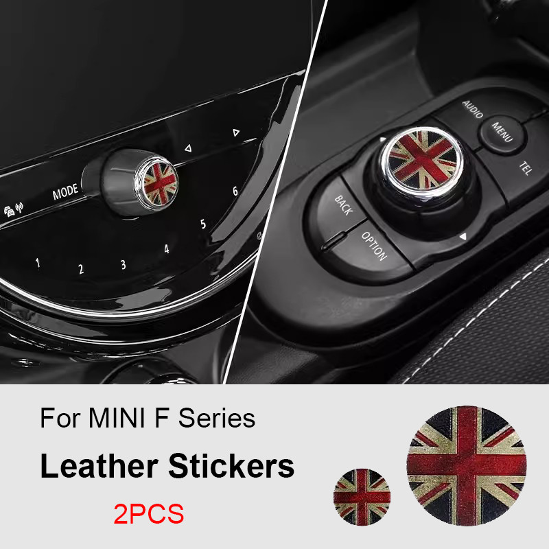 2pcs รถ Central Control มัลติมีเดียปุ่ม Volume Knob สติกเกอร์สําหรับ MINI Cooper JCW F55 F54 F56 F57 F60 Countryman Clubman