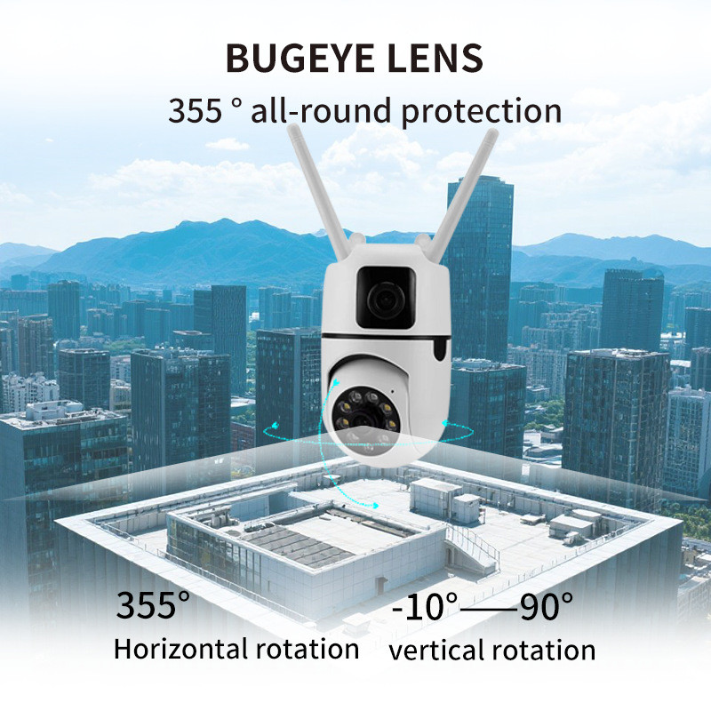 การเชื่อมต่อโทรศัพท์มือถือบลูทูธกล้อง wifi ไร้สาย 360 การตรวจสอบจอภาพแบบพาโนรามากล้องตรวจสอบกลางแจ้ง