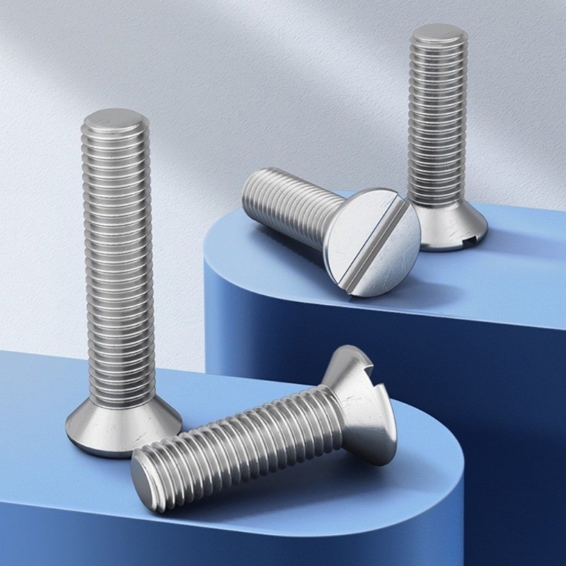 GB68 304 สแตนเลส one-word slot consunk หัวสกรู slotted แบนหัวสกรู M1.6M2M2.5M3M4M5M6M8M10FWM