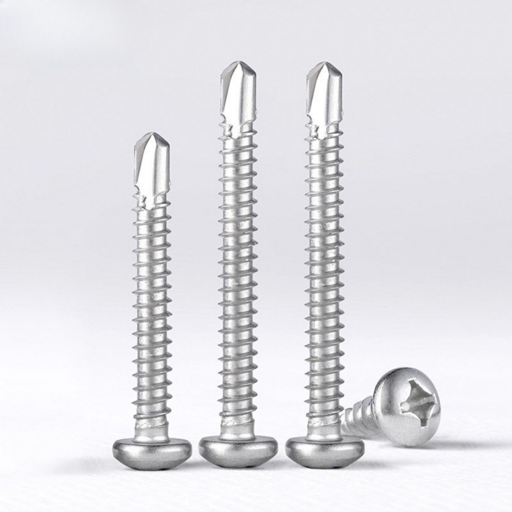 สกรูยิง หัวคว้าน หัวp+ ไม้ฝาและเชิงชาย สกรูหัวแพน ปลายสว่าน แฉก P+ สแตนเลส 410 Pan Head Phillip Self Drilling Screw M3.5/M3.9/M4.2/M4.8/M5.5/M6.3 * L13-75 มม.HN-MB-1 - รูปที่ 4