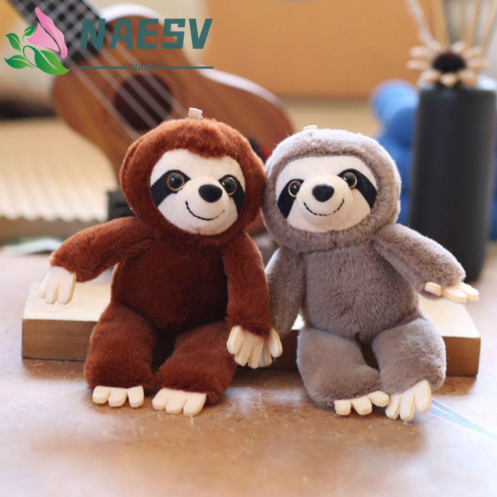 NAESV Plush Sloth พวงกุญแจ,จําลองสัตว์ Sloth จี้ขนาดเล็ก,น่ารักกระเป๋า Charm ตุ๊กตานุ่มพวงกุญแจ Slot