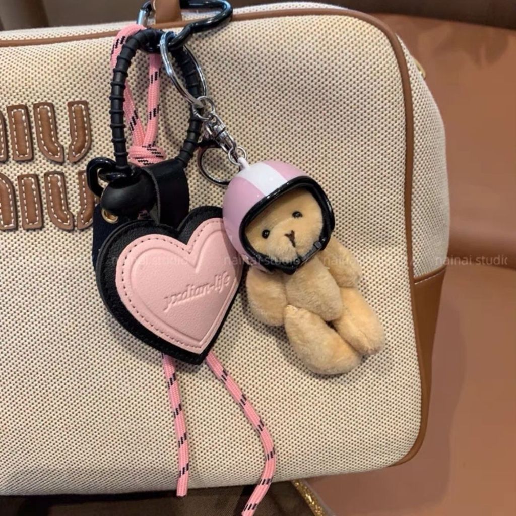 จี้หนัง miu Blogger Leather Love Locomotive Bear Pendant Miu Blogger20251029