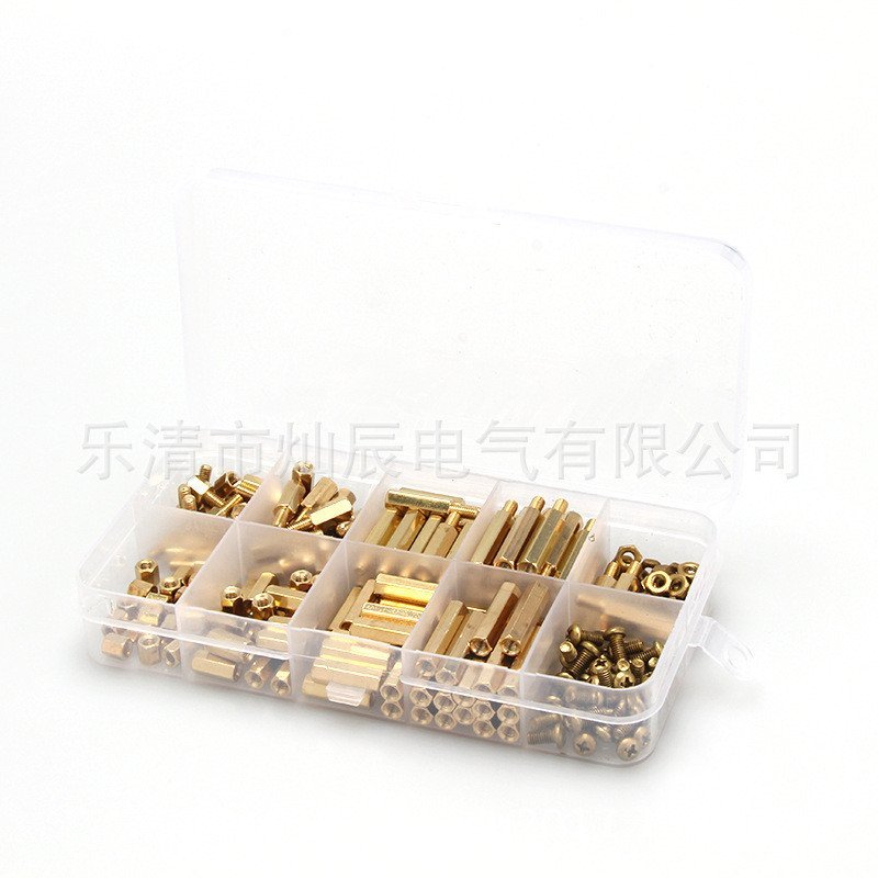 240PCS Hex Nut คอลัมน์กล่องแยกคอลัมน์ทองแดง Bolt Hollow คอลัมน์ทองแดงทองแดงทองแดงเล็บ M3 UC4O