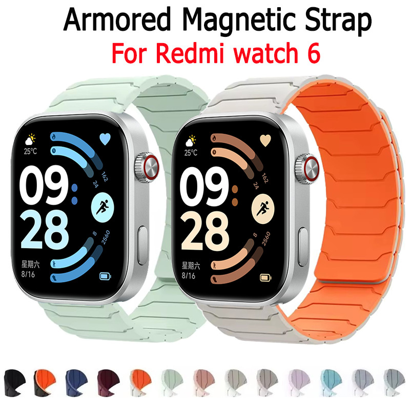 ซิลิโคน สําหรับ xiaomi redmi watch 6 active 6 lite กีฬาสายรัดข้อมือแม่เหล็กสําหรับ