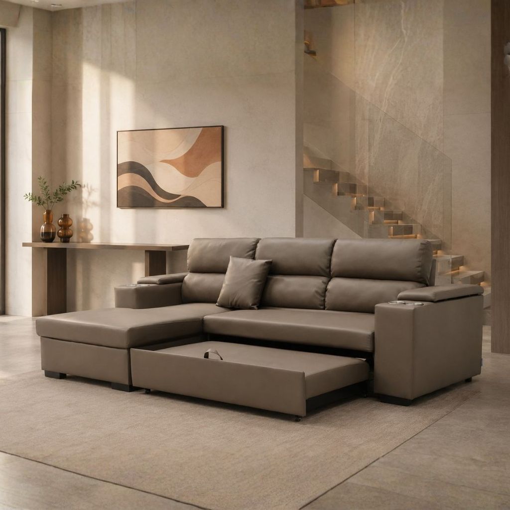 SB Design Square โซฟา รุ่น GOMIC#2 มุมซ้าย สีน้ำตาล (258X166X93 ซม.) แบรนด์ SOFA SOLUTIONS