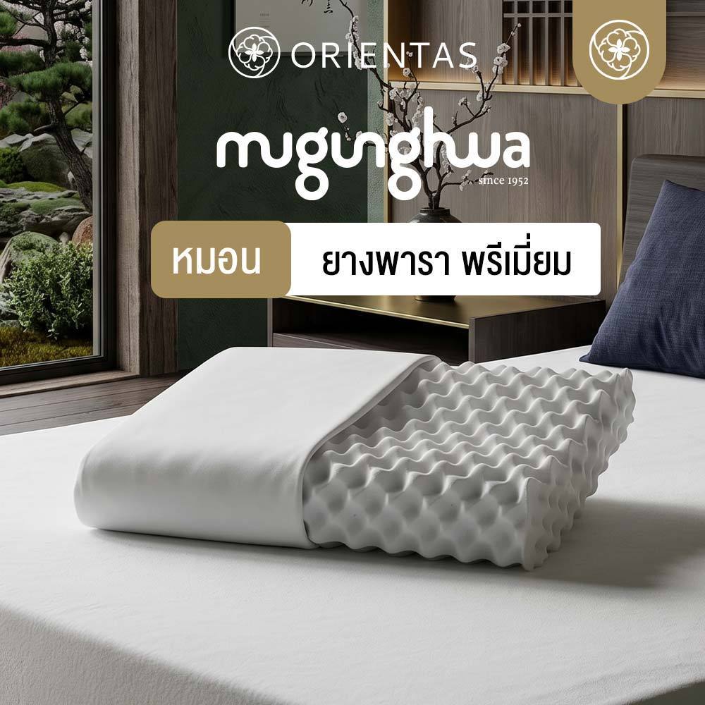 Orientas หมอนยางพาราผสมชาร์โคล รุ่น Mugunghwa Black มีปุ่มช่วยผ่อนคลาย ลดปวดคอ