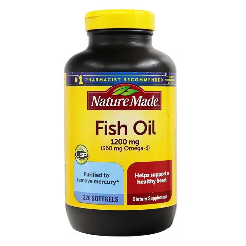 สินค้านําเข้า [Direct Mail] Nature Made Fish Oil 1200mg 220 Soft Capsules Fish Oil 220 Capsules, DHA, Valid ถึงเดือนสิงหาคม 2027.
