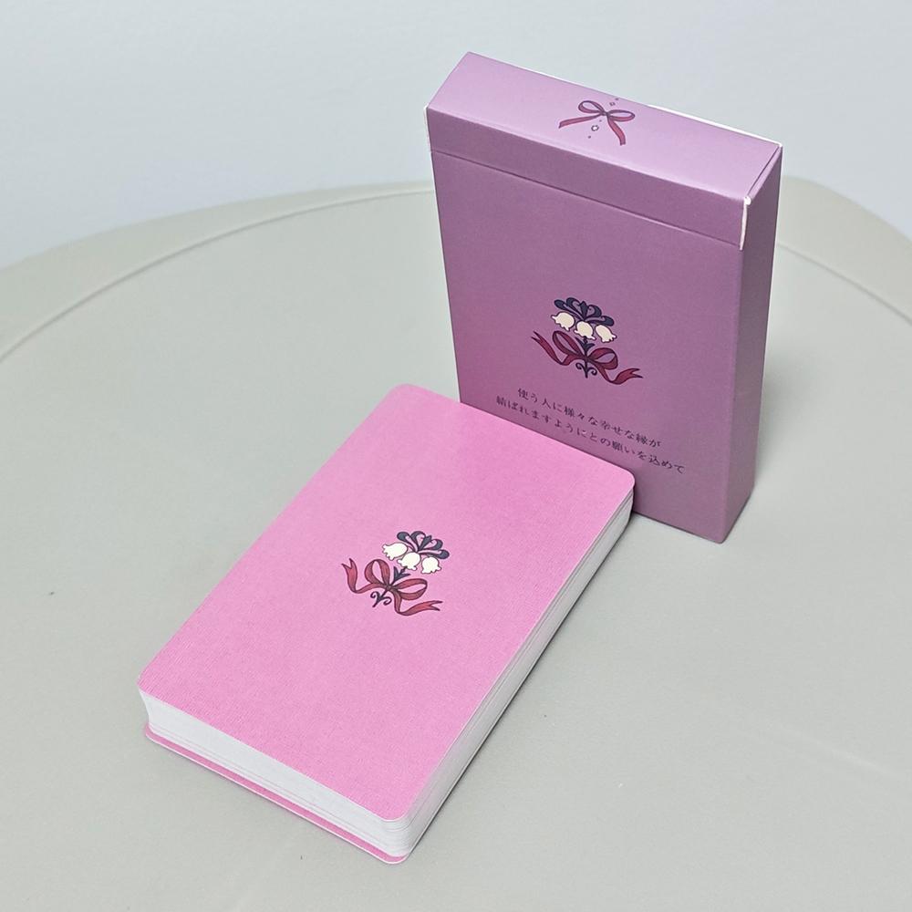 ดาดฟ้าริบบิ้น Lenormand 9*6 ซม. 36 ชิ้นการ์ด Lenormand ในสีชมพูด้านมีสไตล์-สีม่วงพร้อมรู้สึกหมองคล้ํา
