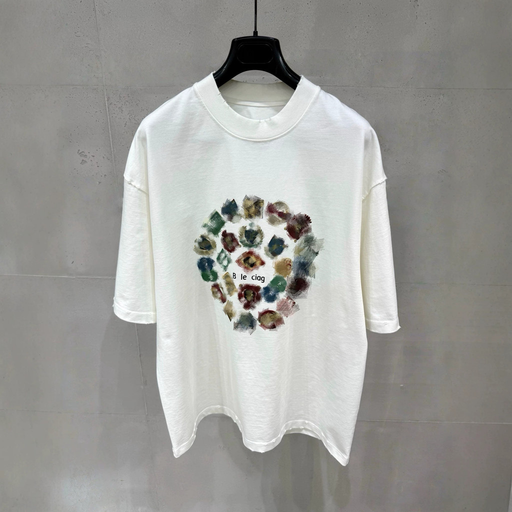 YMWY BB-LCG * ฤดูใบไม้ผลิฤดูร้อนสไตล์ใหม่โลโก้พิมพ์แฟชั่นรอบคอแขนสั้นเสื้อยืดด้านบน