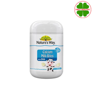 Nature's Way (ฟ้า) Calcium Milk Bites plus DHA " แคลเซียม มิลค์ ไบท์ " ( 1 กระปุก 60 เม็ด )