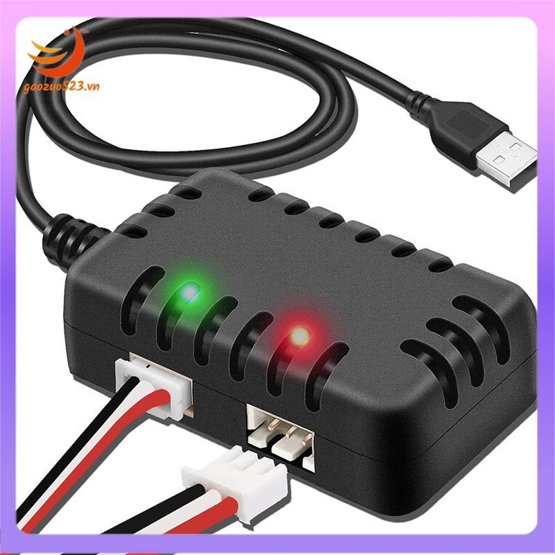 RC Car Balance Charger 7.4V Lipo Battery Charger- สาย USB 2-In-1 พร้อมปลั๊ก XH-3P 1A สําหรับ 2S แบตเ