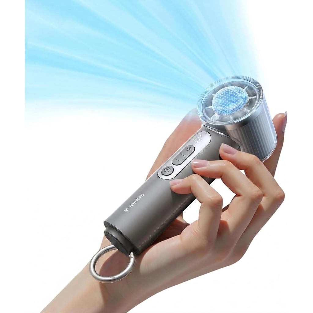 TORRAS COOLiFY iva พัดลมมือถือพร้อม Ice Cooler, 0-100 ปรับความเร็วได้,er Mini พัดลมพกพาทรงพลัง 4900m