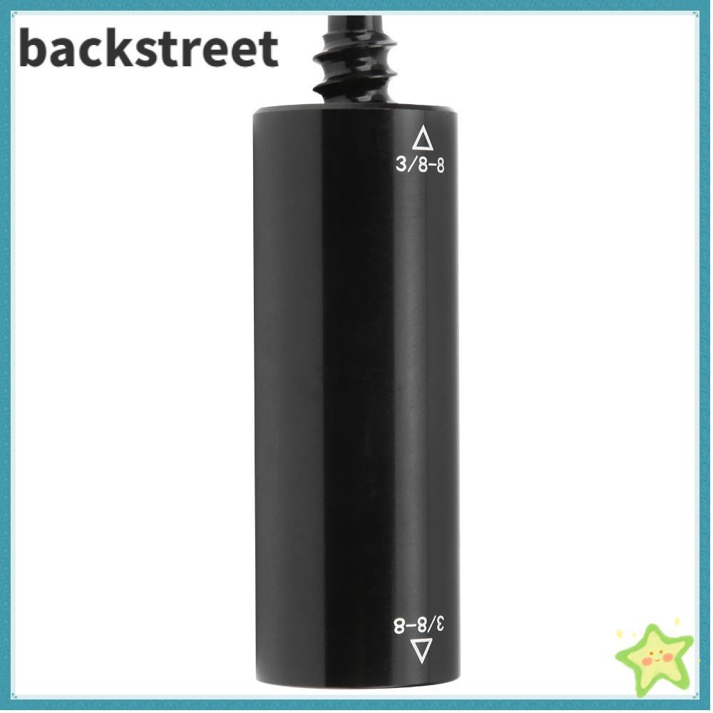BACKSTAGEDV Pool Extension Cue, สีดําอลูมิเนียมบิลเลียดเพลากลาง, อุปกรณ์เสริมบิลเลียด 3/8-8 ฟัน 2OZ 