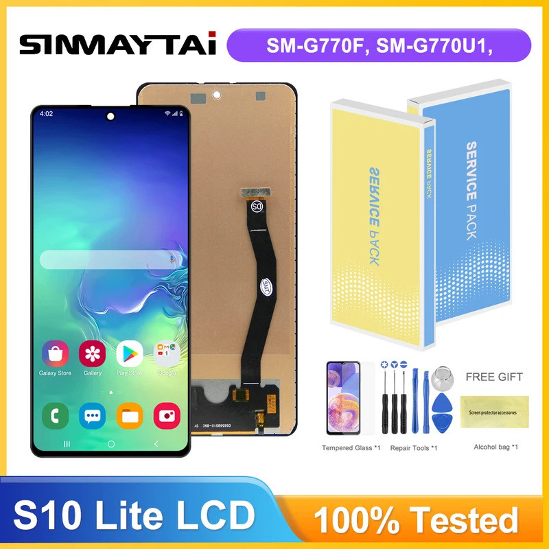ทดสอบ S10 lite หน้าจอสําหรับ Samsung S10 Lite จอแสดงผล LCD Digital Touch Screen Assembly G770F SM-G7