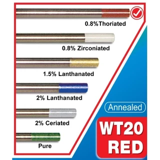 **ยกแพค 10 ชิ้น** ลวดเชื่อมทังสเตน SUMO WT-20 2.4 มม. 1.6 มม. และ 3.2 mm. สีแดง สีเทา bonus